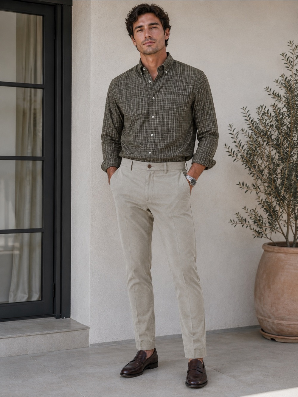 Chaps Men’s Tan Slim Chino Pants